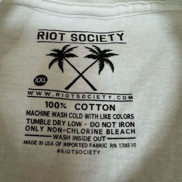 Riot Society rose bear 100% cotton men’s t shirt size XXL - Picture 6 of 8